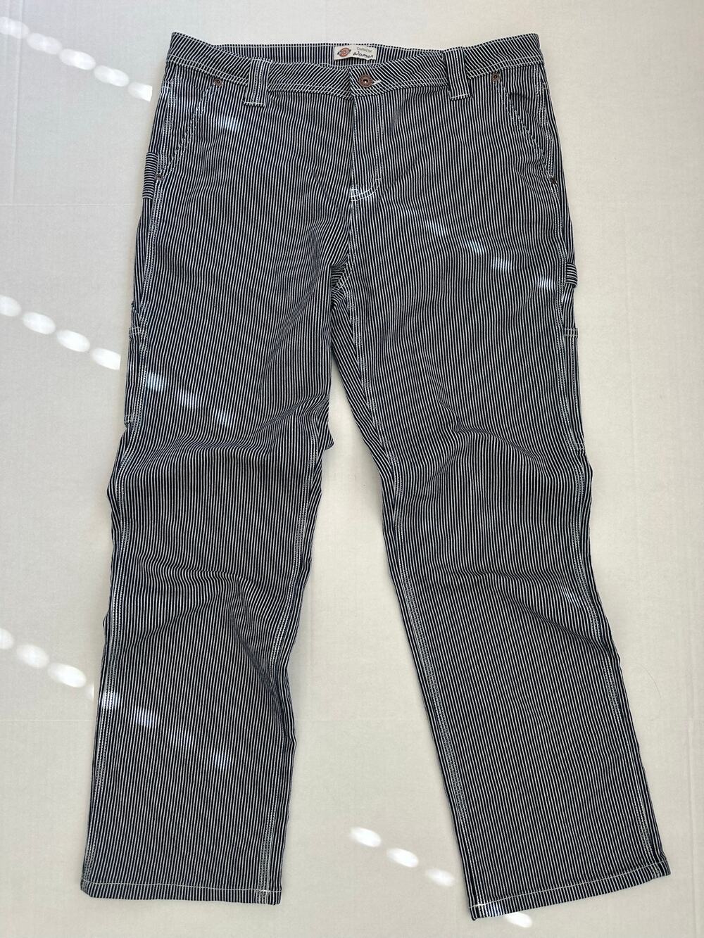 Dickies Women’s Relaxed Fit Hickory Stripe Carpenter Pants – Size 12R